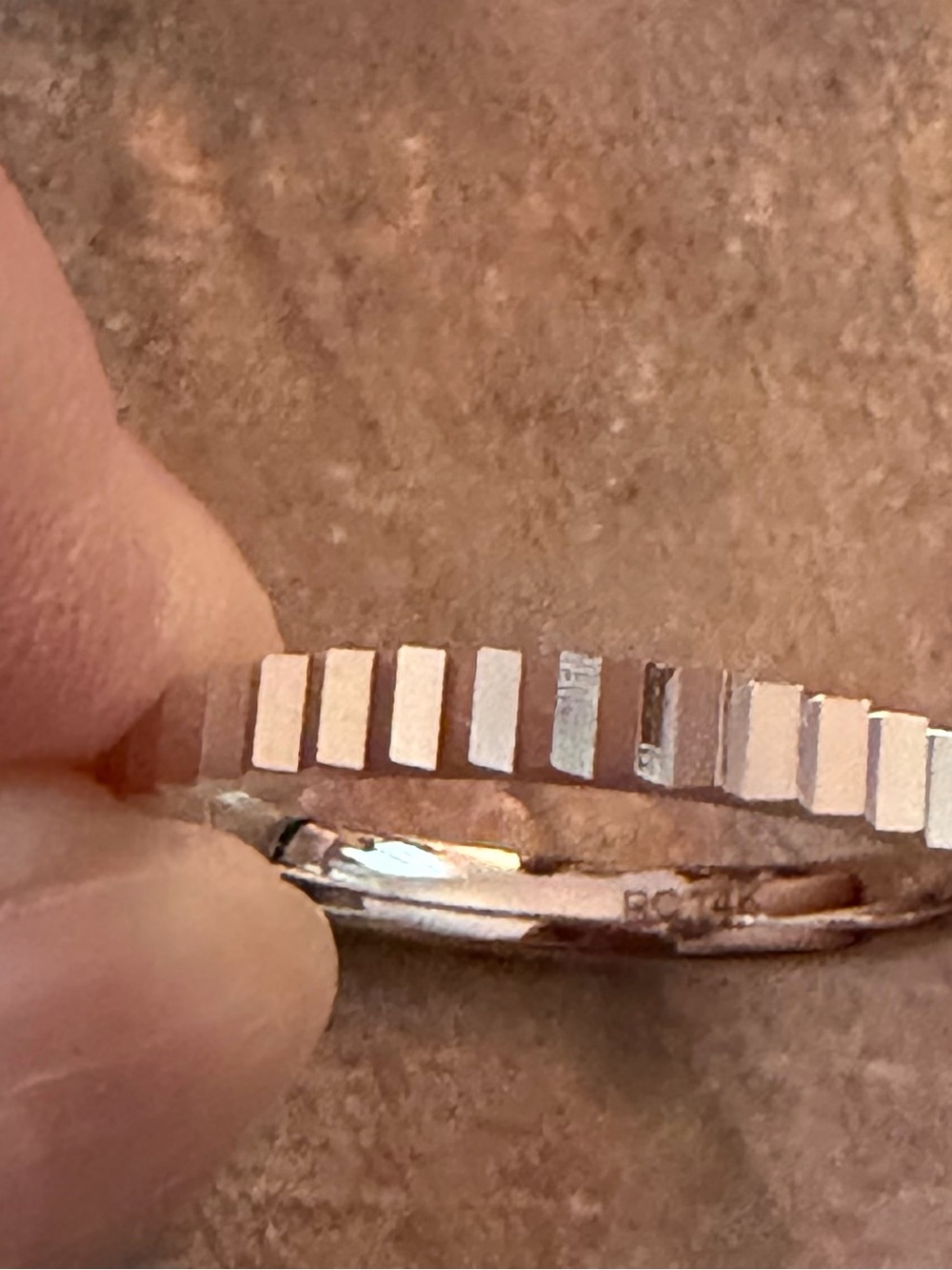 Ring Concierge Fluted White Gold Stackable Ring Size 6 - Picture 10 of 10